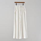 Spring Summer Cotton Linen Women Artistic Stone Washed Women Yoga Pants Linen Casual Wide Leg Pants