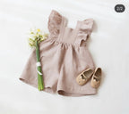 Children's Clothing Infant Cotton And Linen One-piece Shorts Strap