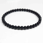 Black Tourmaline Round Bead Bracelet - Protective Filter