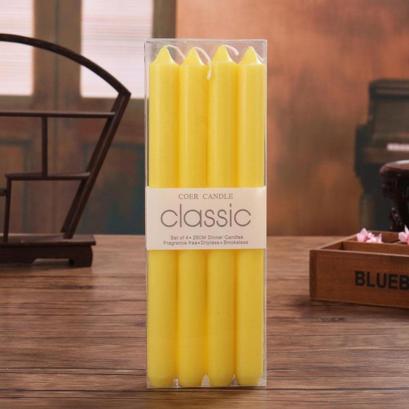 4pcs Home Candlestick Candles Colorful Spell Candles Pure Beeswax Handmade Taper Candles Smokeless Dripless Wax Candles Beeswax Candle for Home Gift Ideas Magic Decorative Aromatic Candles Fulfilled Decor Party Beeswax Candle