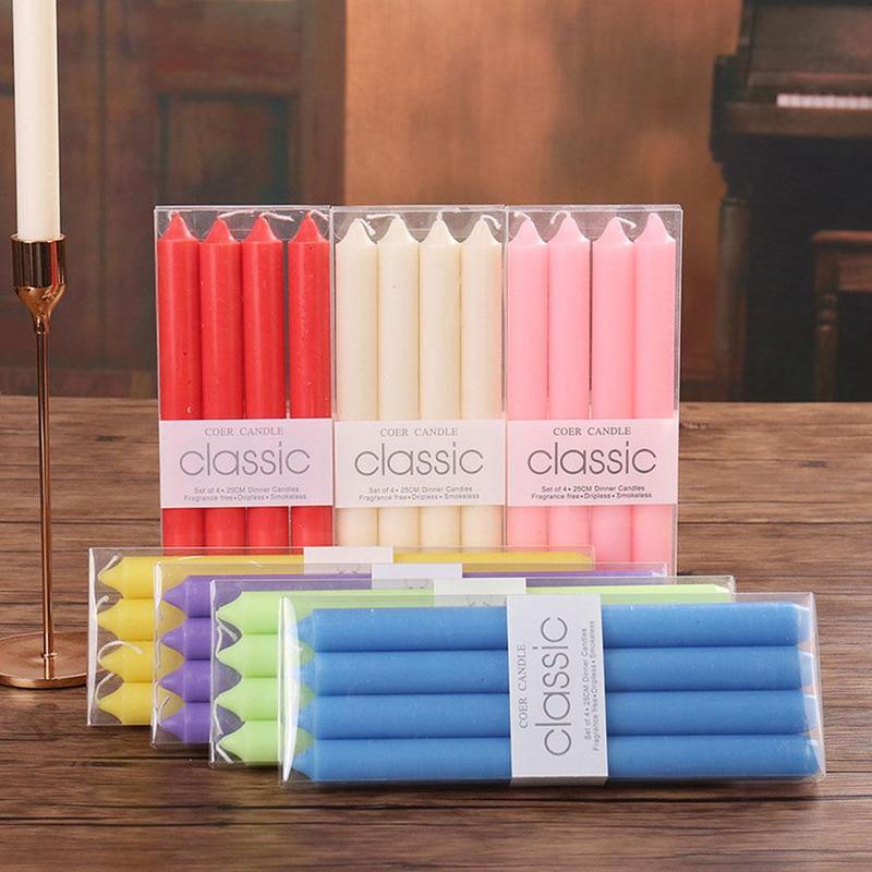4pcs Home Candlestick Candles Colorful Spell Candles Pure Beeswax Handmade Taper Candles Smokeless Dripless Wax Candles Beeswax Candle for Home Gift Ideas Magic Decorative Aromatic Candles Fulfilled Decor Party Beeswax Candle