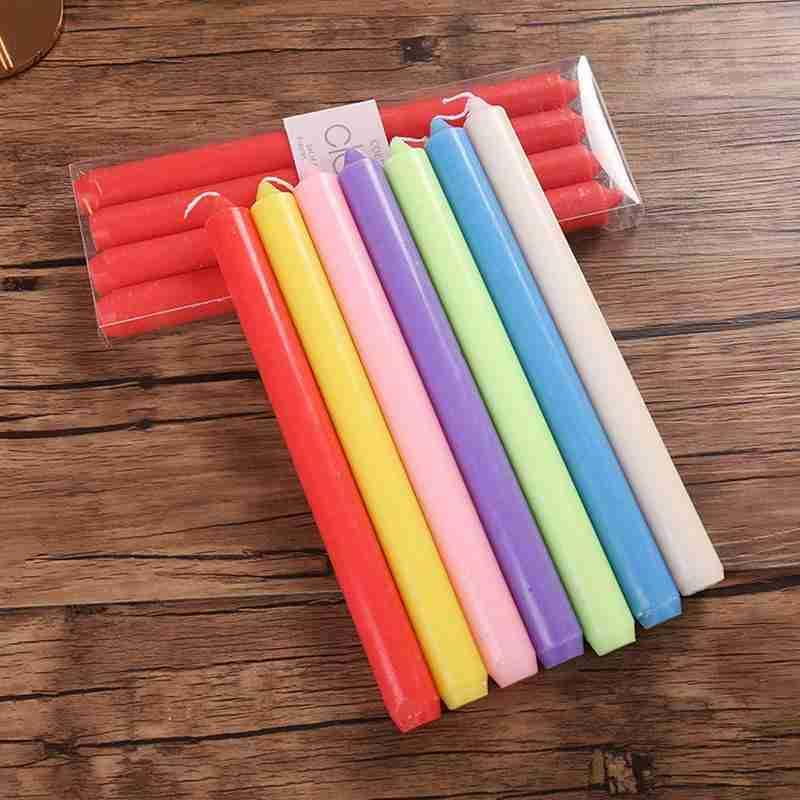 4pcs Home Candlestick Candles Colorful Spell Candles Pure Beeswax Handmade Taper Candles Smokeless Dripless Wax Candles Beeswax Candle for Home Gift Ideas Magic Decorative Aromatic Candles Fulfilled Decor Party Beeswax Candle