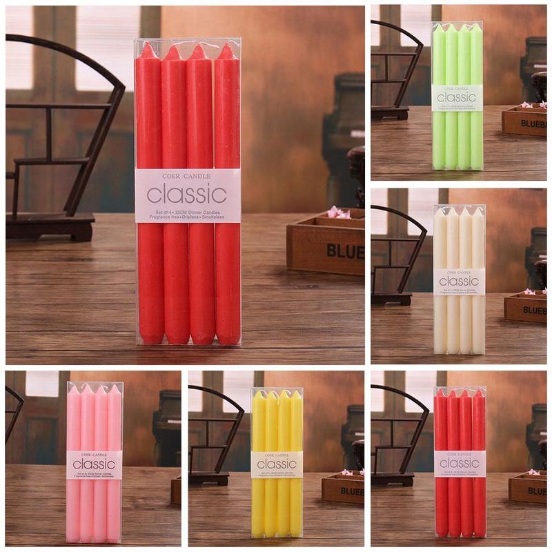 4pcs Home Candlestick Candles Colorful Spell Candles Pure Beeswax Handmade Taper Candles Smokeless Dripless Wax Candles Beeswax Candle for Home Gift Ideas Magic Decorative Aromatic Candles Fulfilled Decor Party Beeswax Candle