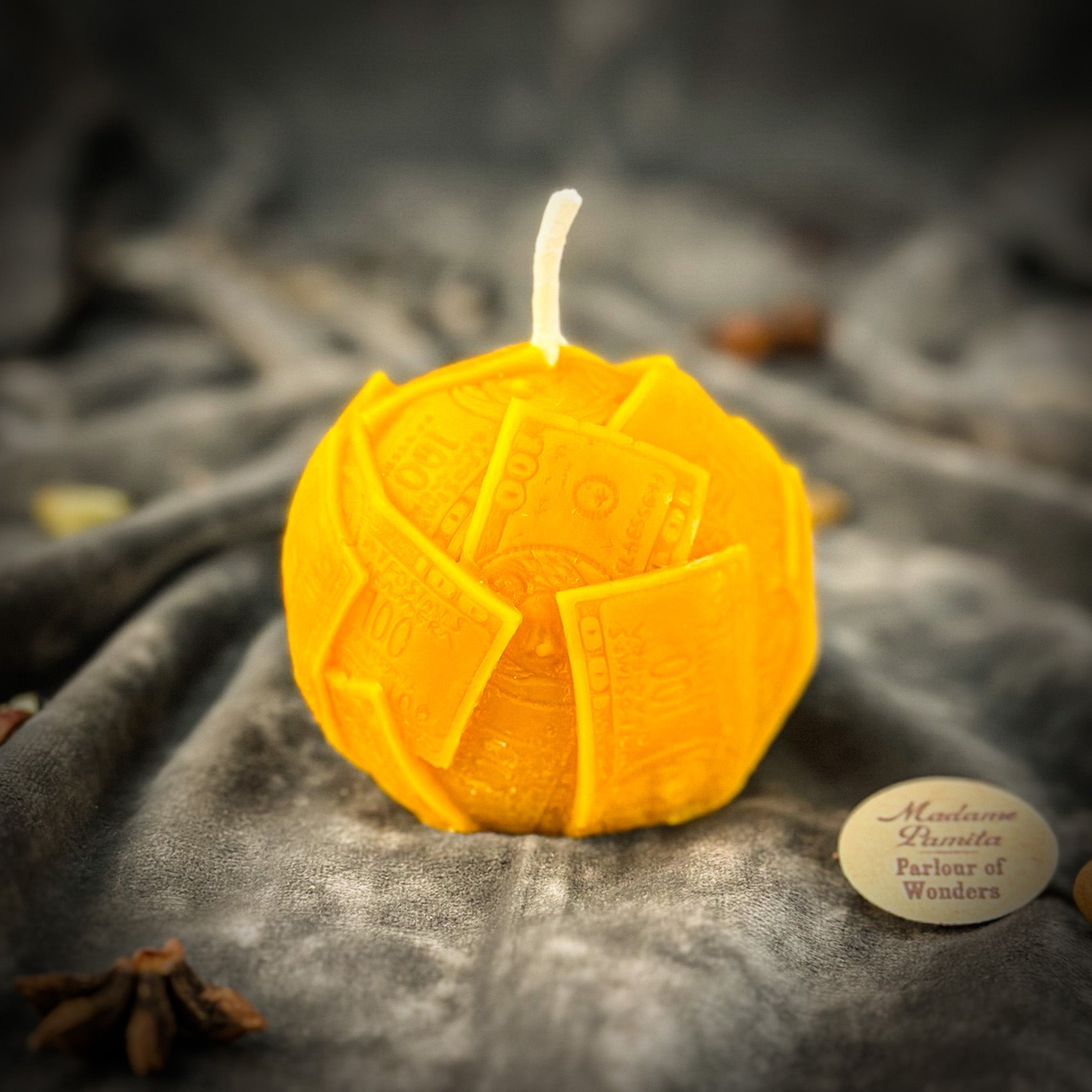 Beeswax Rolling in Dough Money Spell Candle