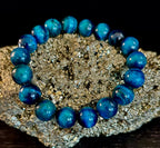 Blue Tiger Eye Protection Bracelet – Natural Stone Energy Jewelry for Power, Balance & Protection