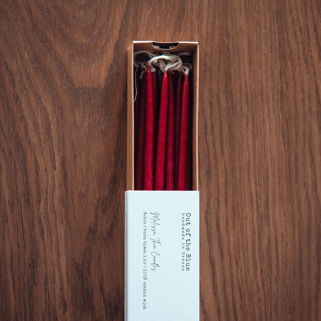 Melissa Beeswax Thin Tapers - Set of 15