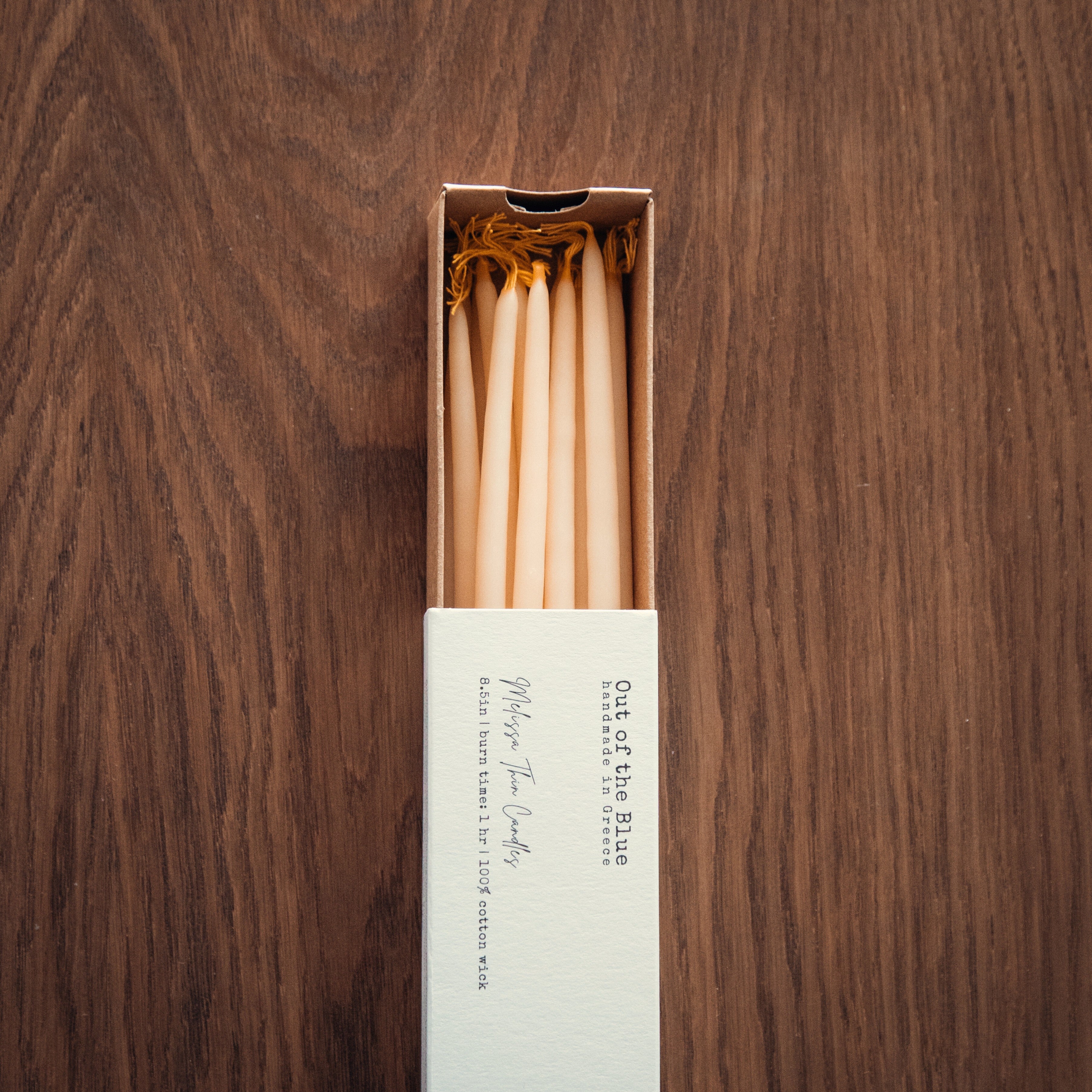 Melissa Beeswax Thin Tapers - Set of 15