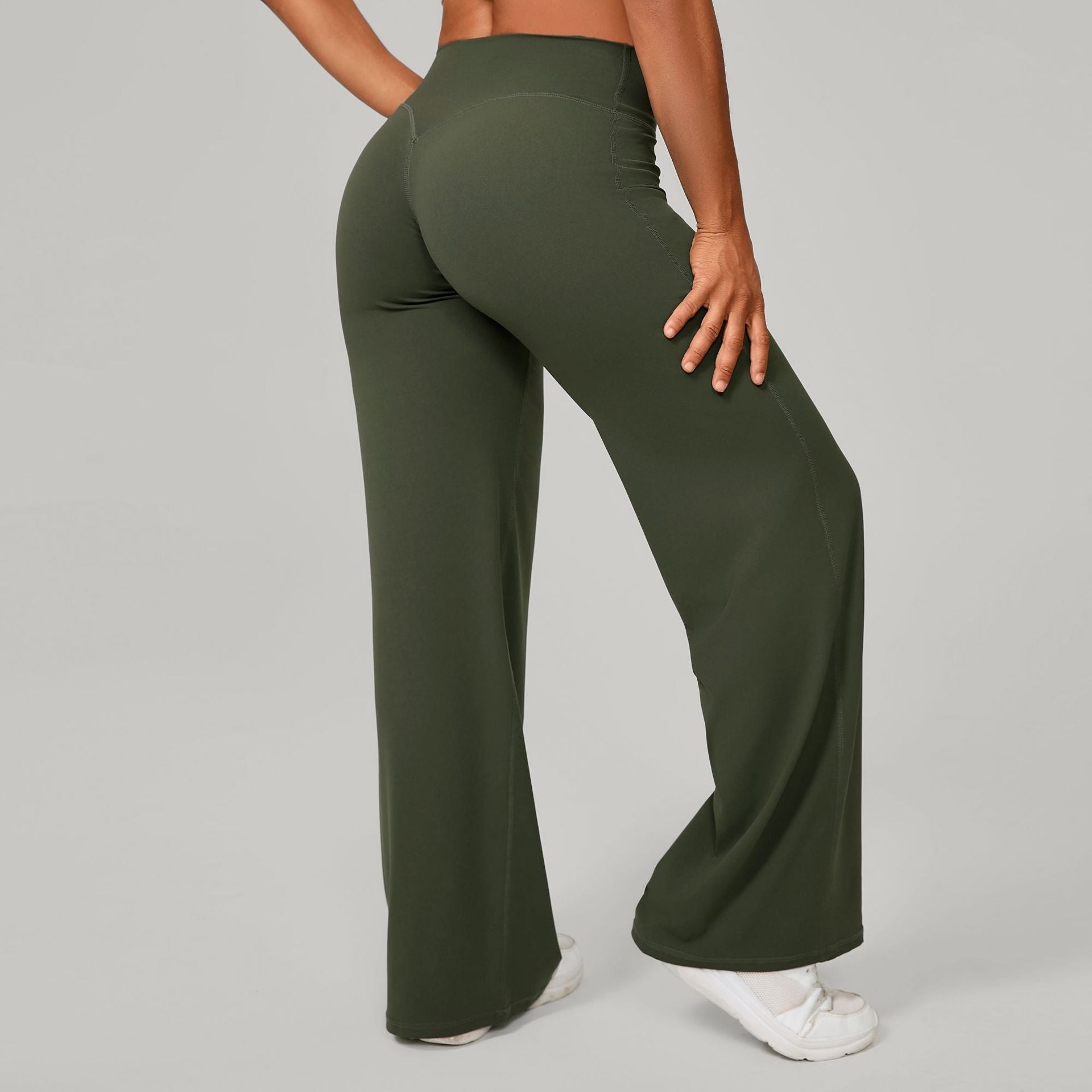 Autumn Sand Pilates Straight Yoga Pants All Match Loose Wide Leg Pants Running Sports Fitness Hip Showing Trousers