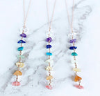 Foreign Trade Color Natural Crystal Gravel Handmade Winding Real Gold Plating Necklac