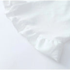 Women's Solid Cotton Linen Ruffle Shorts Suit V-neck Long Sleeve Drawstring Loose 2 Pieces Set