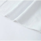 Women's Solid Cotton Linen Ruffle Shorts Suit V-neck Long Sleeve Drawstring Loose 2 Pieces Set
