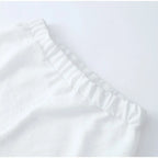 Women's Solid Cotton Linen Ruffle Shorts Suit V-neck Long Sleeve Drawstring Loose 2 Pieces Set