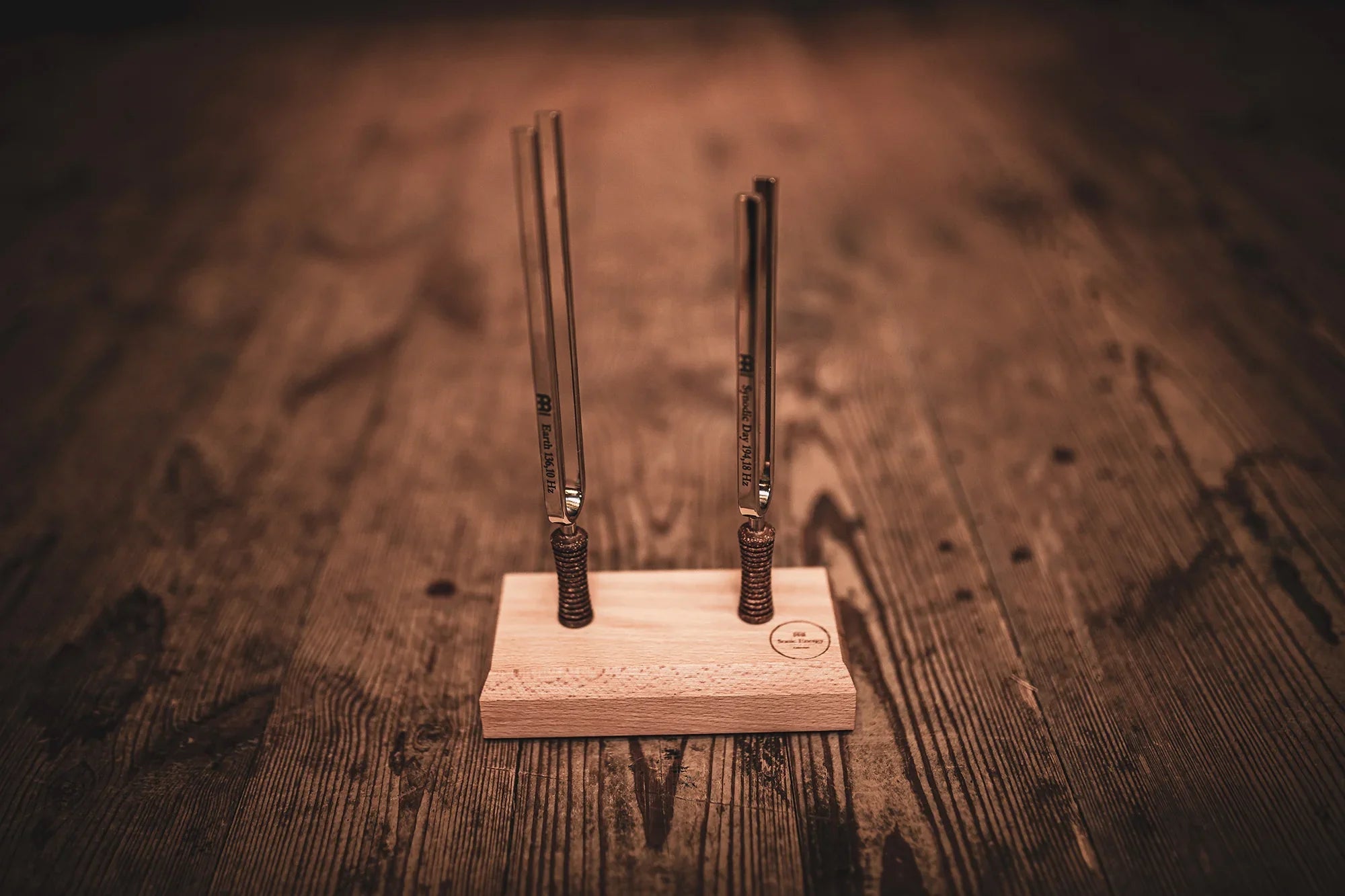 2-Piece Day & Night Planetary Tuned Tuning Fork Set incl. Holder