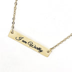 Affirmation Jewelry, I am Worthy Necklace, Encouraging Her, Motivating Her, Strong Woman Gift, Affirmation Necklace, Affirmation Words