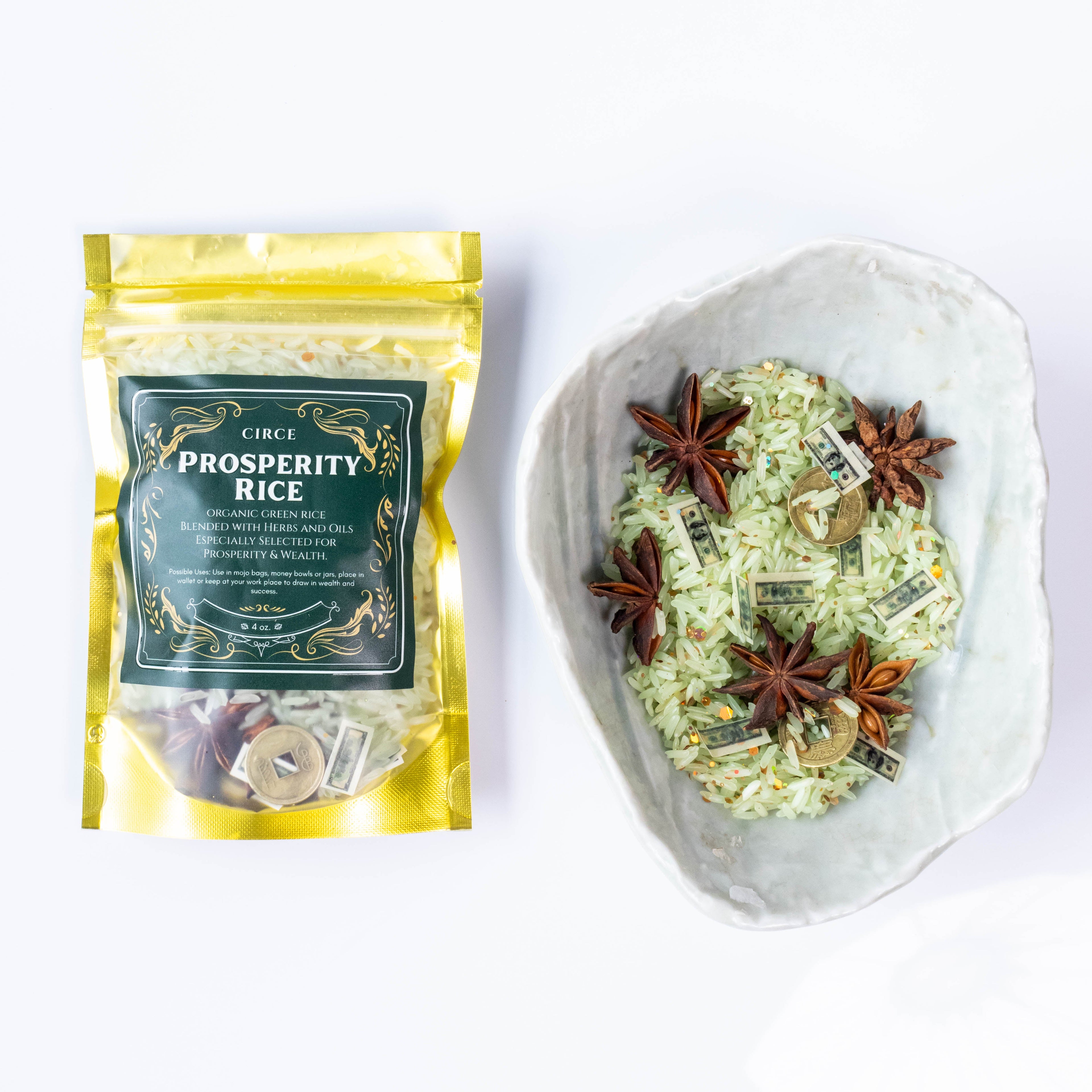 Prosperity Rice 4 oz - For Money Altars and Mojo Bags