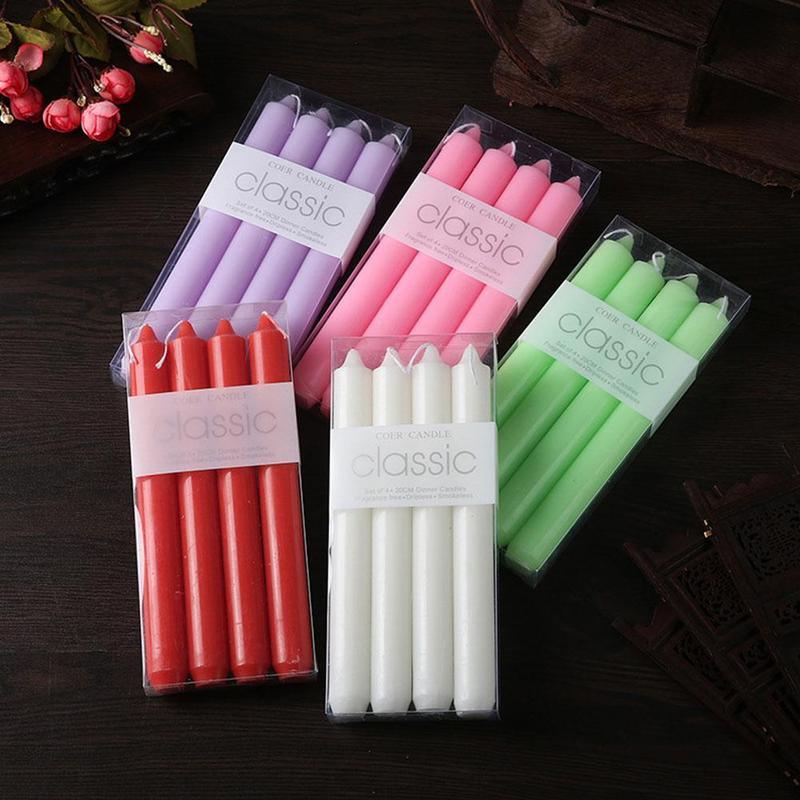 4pcs Home Candlestick Candles Colorful Spell Candles Pure Beeswax Handmade Taper Candles Smokeless Dripless Wax Candles Beeswax Candle for Home Gift Ideas Magic Decorative Aromatic Candles Fulfilled Decor Party Beeswax Candle